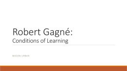 Robert Gagné: Conditions of Learning