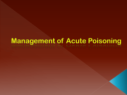 Management of Acute Poisoning - Lectures For UG-5