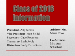 President Ally - JMB Class of 2016