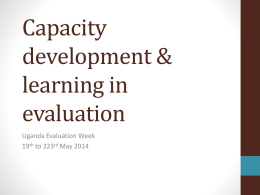 Capacity development & learning in evaluation