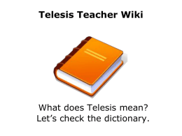 Telesis Teacher Wiki - telesis