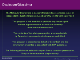 The Molecular Biomarkers in Cancer (MBiC) slide presentation is