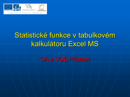 základní statistické funkce Excelu