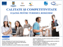 calitate si competitivitate o sansa pentru turismul romanesc