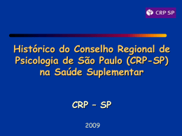 Histórico do CRPSP na Saúde Suplementar