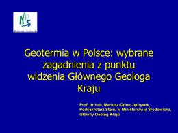 Geotermia w Polsce: wybrane zagadnienia z punktu widzenia