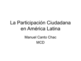La Participación Ciudadana en América Latina