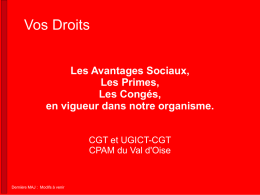 Vos Droits - Syndicat CGT CPAM du Val d`Oise