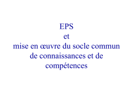 EPS et mise en œuvre du socle commun de connaissances et de