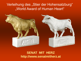 „Stier der Hohensalzburg“ „World Award of