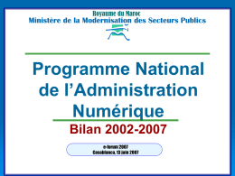 2007 - Ministère de la modernisation des secteurs publics