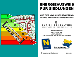 Präsentation zum Energieausweis für Siedlungen mit Beispielen