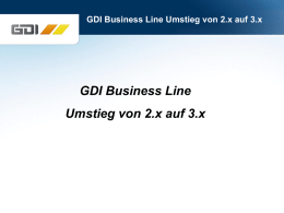 GDI Business Line Umstieg von 2.x auf 3.x