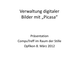 Organisation der digitalen Bilder mit „Picasa“ - Computeria