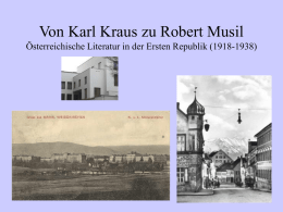 Von Karl Kraus zu Robert Musil