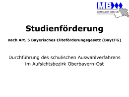 Zugang zur Studienförderung nach Art. 5 Bayerisches
