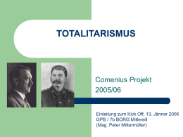 Totalitarismus - Kick Off - BORG Mittersill