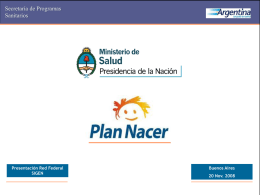 Plan Nacer - Sindicatura General De La Nación