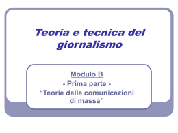 Teoria e tecnica del giornalismo - Università degli Studi di Roma Tor