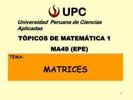 Matrices - Universidad Peruana de Ciencias Aplicadas