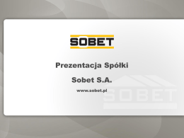 Prezentacja firmy Sobet S.A. (format pps)