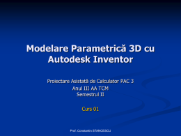 Modelare Parametrică 3D cu Autodesk Inventor