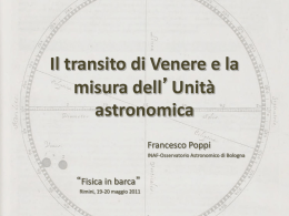 Il transito di Venere e la misura dell`Unità astronomica