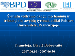 Training at Poitiers univ. Birute Bobrovaite. 05/09/2007