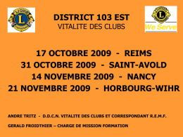 VITALITE DES CLUBS - Lions Club France