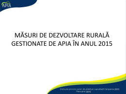 Măsuri de dezvoltare rurală gestionate de APIA în anul 2015