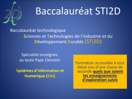 Présentation STI2D-SIN Lycée Pape Clément (version PowerPoint)