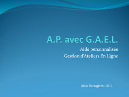 A.P. avec G.A.E.L. - Ateliers