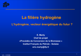 Tout sur l`hydrogène par l`Institut Français du Pétrole