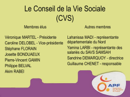 Le Conseil de la Vie Sociale - SAVS SAMSAH APF Lille métropole