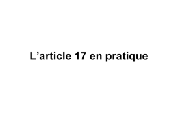L`article 17 en pratique