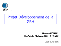 Projet Développement de la GRH - Ministère de la modernisation