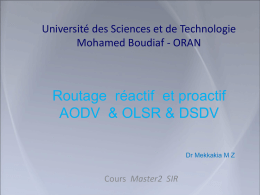 Routage_adhoc-M2-SIR - Université des Sciences et de la