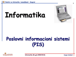 Informatika 10 - 2009 - Poslovni informacioni sistemi