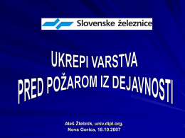 Ukrepi varstva pred požarom iz dejavnosti Slovenskih železnic