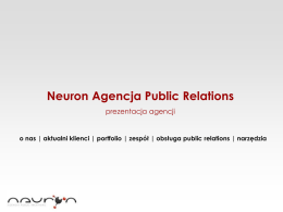 Prezentacja Neuron Agencji PR - Neuron Agencja Public Relations