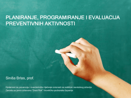 Planiranje, programiranje i evaluacija preventivnih aktivnosti