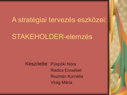 A stratégiai tervezés eszközei: STAKEHOLDER