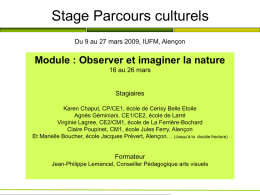 Stage Parcours culturels