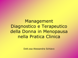 Management Diagnostico e Terapeutico della Donna in Menopausa