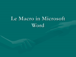 Le Macro in Microsoft Word