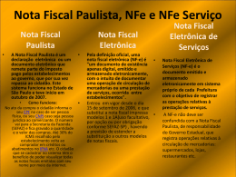 Nota Fiscal Paulista, NFe e NFe Serviço