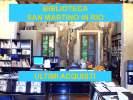Diapositiva 1 - Servizi Bibliotecari della Provincia di Reggio Emilia