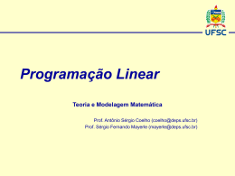 Programação Linear - Prof. Sérgio Mayerle