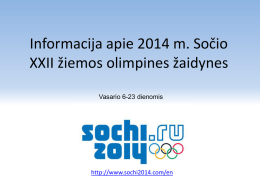 Informacija apie 2014 m. Sočio žiemos olimpines žaidynes