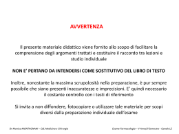 CHEMIOTERAPIA VI - Inibitori del metabolismo e della funzione di